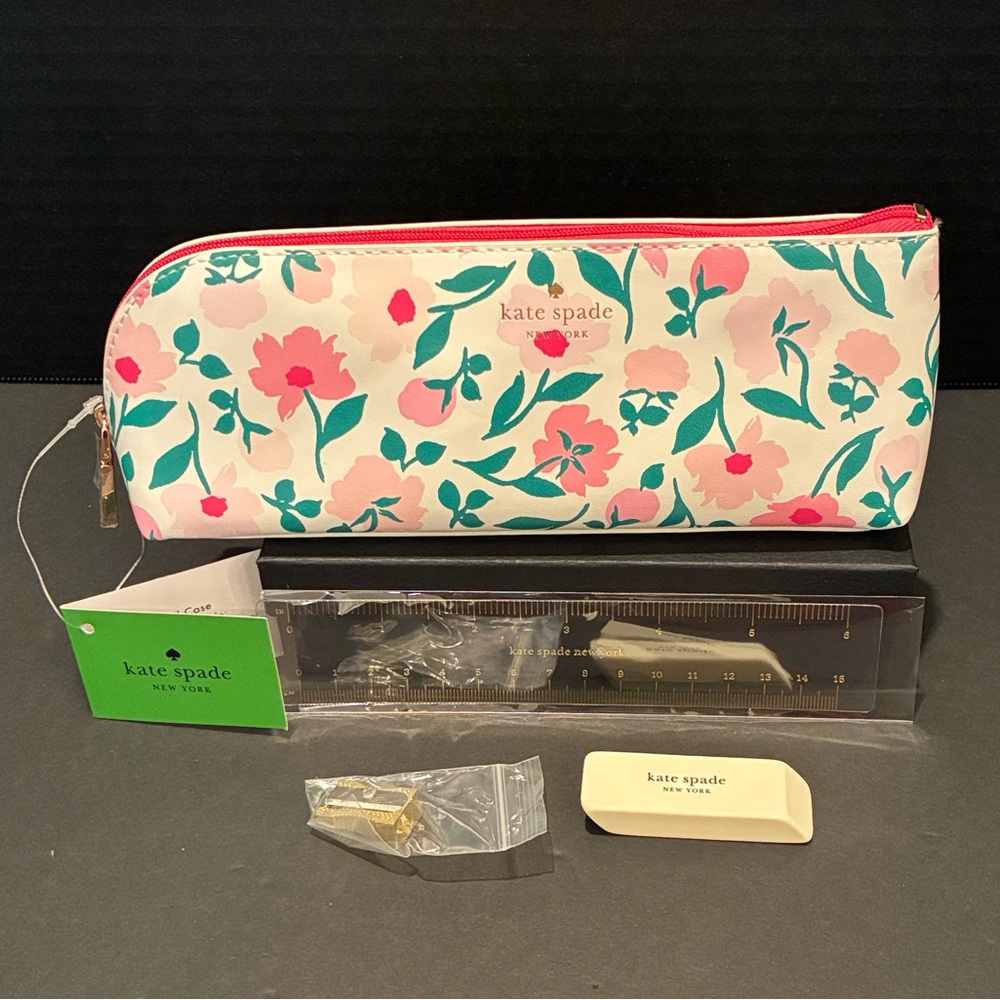 Kate Spade ♠️ Pink and Green Floral Pouch